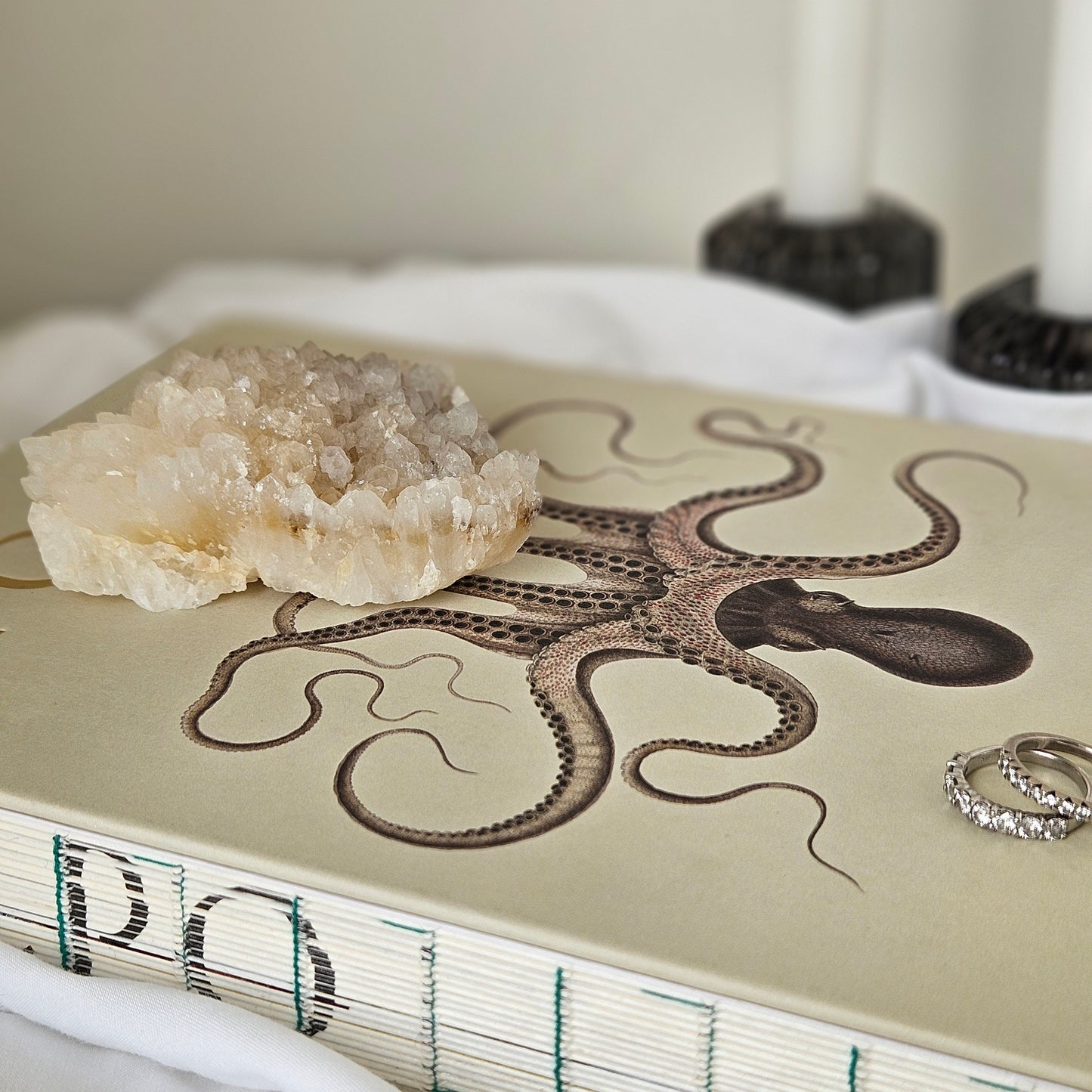 Delicately Clustered Creamy-Beige Crystal